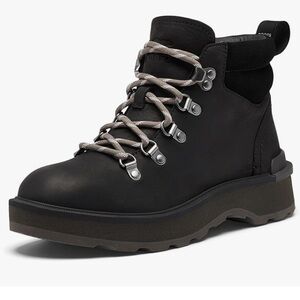 Sorel hiking boots Black NEW leather with Gray Laces 8 ankle high waterproof